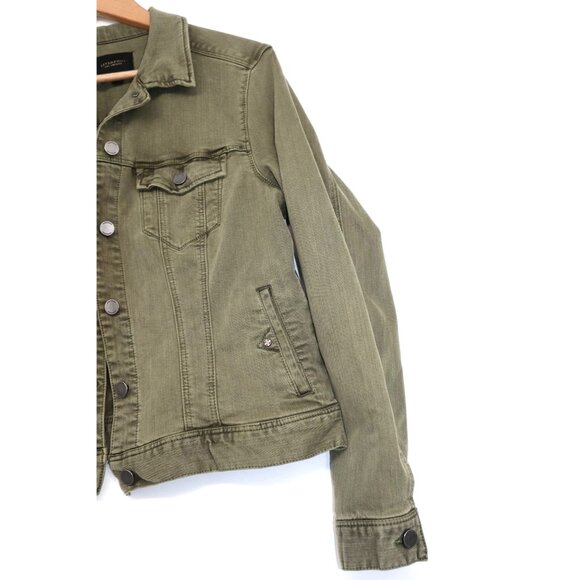 Liverpool Los Angeles Olive Green Denim Jacket Womens M Buttons Academia Preppy - Picture 5 of 11